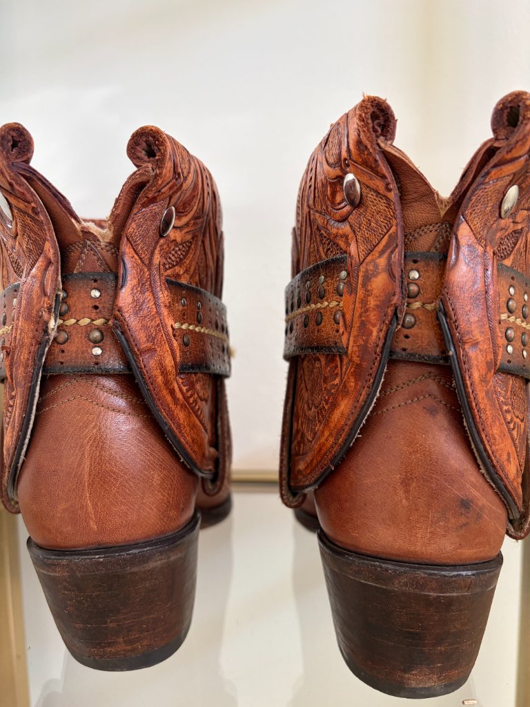 Custom, Vintage-Embossed Foldover Leather Boots From Kemo Sabe — image 7 of 8